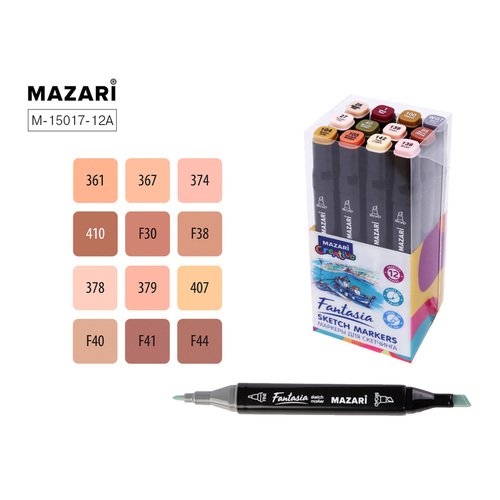 Набор маркеров для скетчинга Mazari Fantasia Skin colors 1 12 шт 650₽