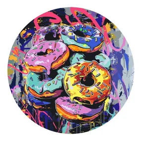 Картина по номерам на фигурном холсте Донаты Арт, форма круг, с акриловыми красками и кистями