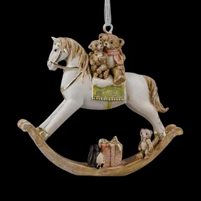 Украшение ErichKrause Лошадка-качалка с мишками пастель 9см