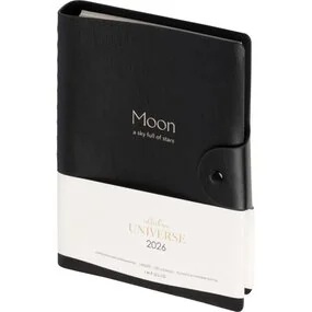 Ежедневник датированный Infolio Universe 2026, 140x200 мм, 320 страниц, мягкий переплет, полускрытая спираль