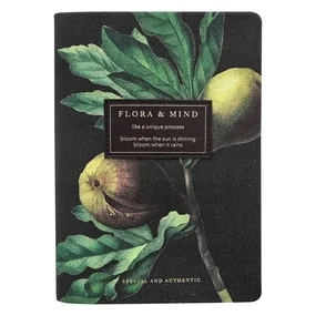 Ежедневник, датированный 2026, Infolio, 140x200 мм, 352 стр., интегральный переплет, Flora, черный