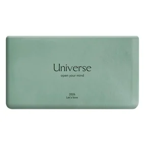 Еженедельник, датированный 2026, Infolio, 160x90мм, 128 стр, мягкая, Universe, mint