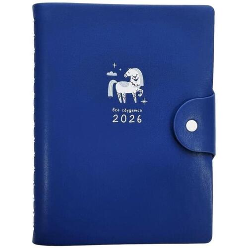 Ежедневник датированный 2026 Infolio 140x200мм 320 стр мягкая полускрытая спираль Lucky black 1300₽