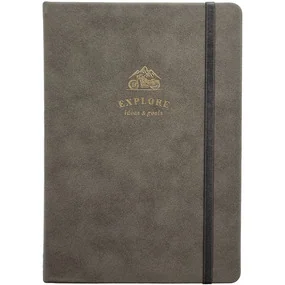 Ежедневник датированный Infolio Explore 2026, 140x200 мм, 352 страниц, твердый переплет с резинкой, серый