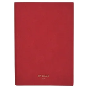 Ежедневник, датированный 2026, Infolio, 140x200 мм, 352 стр., мягкий переплет, 365days, красный