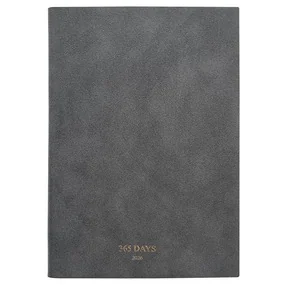 Ежедневник, датированный 2026, Infolio, 140x200мм, 352стр, мягкая, 365days, темно-серый