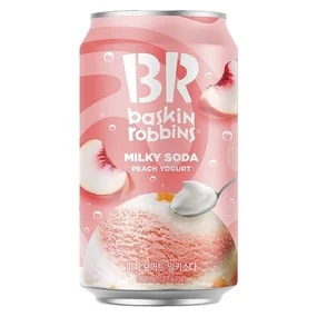 Газированный напиток Baskin Robbins Peach Yogurt, со вкусом персикового йогурта 350мл