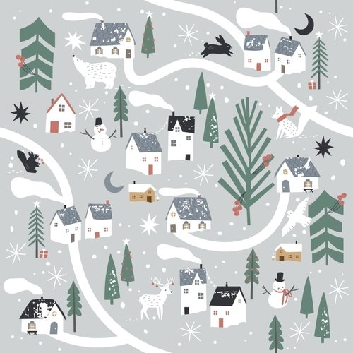 Бумага для подарков Be Smart 70х100 см Коллекция Village серый 160₽