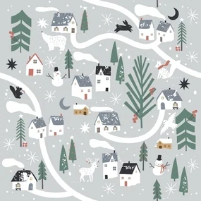 Бумага для подарков, Be Smart, 70х100 см, Коллекция Village, серый