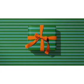 Упаковочная бумага O.PAPER О`Полоски зеленые (Двусторонняя)