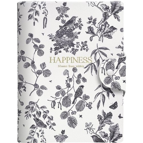 Бизнес-тетрадь Infolio 140х200 мм 192 стр мягкий переплет полускрытая спираль клетка Happiness black 1200₽