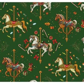 Бумага Новый год Карусель с лошадками