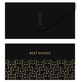 Конверт для денег Meshu Best wishes, 85х164мм, фольга