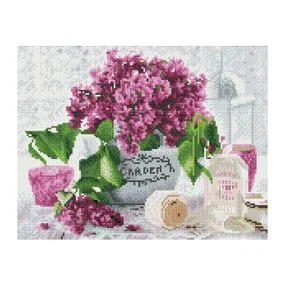 Алмазная мозаика ТРИ СОВЫ Сирень, 30х40см, холст, картонная коробка с пластиковой ручкой