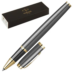 Ручка роллер Parker IM Premium Grey Core GT, чернила черные, подарочная коробка