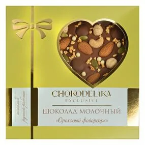 Шоколад молочный Chokodelika с Украшением «Ореховый Фейерверк» в фирменной коробке 150г