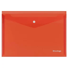 Папка-конверт на кнопке Berlingo No Secret, А4, 200мкм, красная