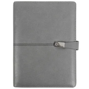Ежедневник недатированный А5 100л обложка кожзам, на кольцах с магнитной застёжкой, серый