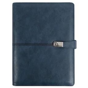 Ежедневник недатированный А5 100л обложка кожзам, на кольцах с магнитной застёжкой, синий