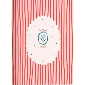 Тетрадь общая, Be Smart, 194х266мм, 40л. клетка, мягкий переплет, скрепка, Coquette, красные полоски