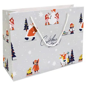 Пакет бумажный, подарочный, Be Smart, 36х26 см, Childhood, серый