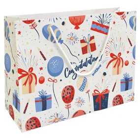 Пакет бумажный, подарочный, Be Smart, 36х26 см, Bang, белый