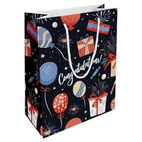 Пакет бумажный, подарочный, Be Smart, 25х32 см, Bang, синий