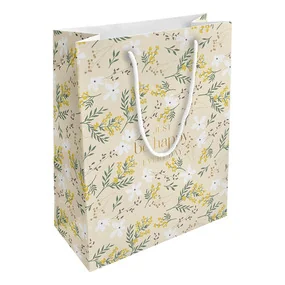 Пакет бумажный, подарочный, Be Smart, 25х32см, Fleurs, мимоза