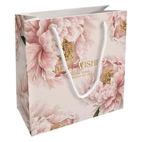 Пакет бумажный, подарочный, Be Smart, 20х20см, Peony, персиковый