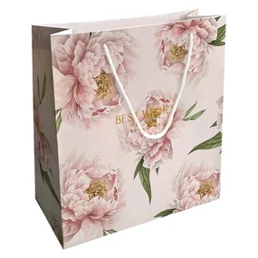 Пакет бумажный, подарочный, Be Smart, 32х32см, Peony, персиковый