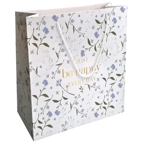 Пакет бумажный, подарочный, Be Smart, 32х32см, Fleurs, незабудки