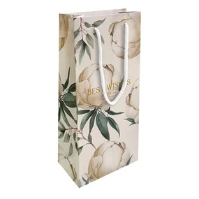Пакет бумажный, подарочный, Be Smart, 15х32см, Peony, айвори