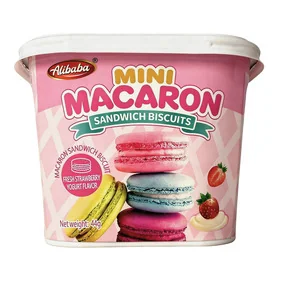Печенье Tiny Mico Mini Macaron Sandwich Fresh Strawberry Yogurt со вкусом клубники и йогурта 44г
