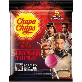 Леденцы Chupa Chups Stranger Things 5 flavours Очень странные дела, 5 вкусов, 120г