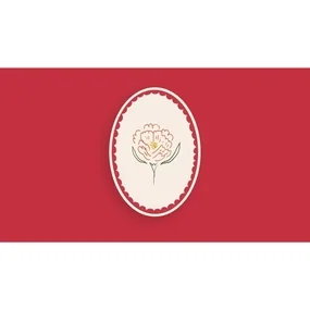 Открытка O.PAPER O Пион с красным кантом
