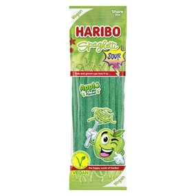 Мармелад кислый жевательный Haribo Spaghetti Sour Apfel со вкусом яблока 200г