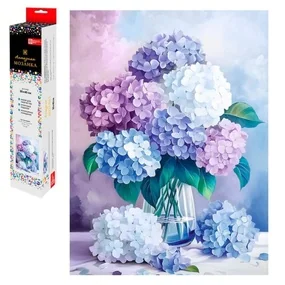 Алмазная мозаика Букет Гортензий, размер: 30x40см