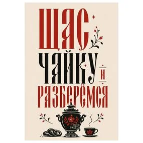Шелковая открытка Щас чайку и разберемся