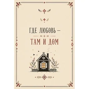 Шелковая открытка Где любовь, там и дом