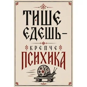 Шелковая открытка Тише едешь - крепче психика